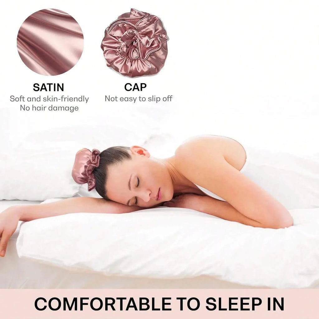 3pc Satin Heatless Curling Rod with Hair Caps, Soft Overnight Curling Rod Headband for Long Hair, DIY Hairstyling Tools