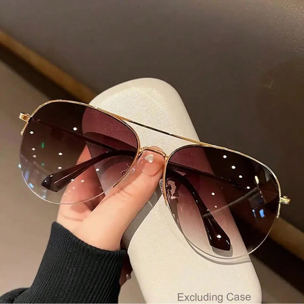 1pc Aviator Fashion Large Face Driving Riding Stylish Trendy Personality Sunglasses For Men