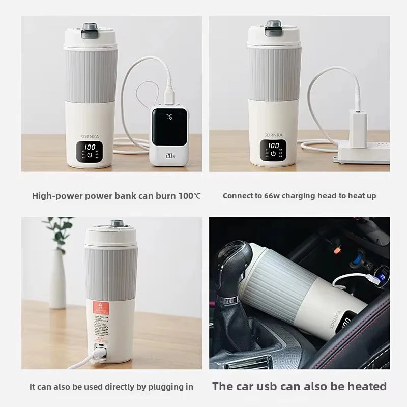 650ml Portable Electric Kettle Travel Boil Water Cup Thermo Pot Smart Teapot Temperature Adjustment Kettle With LED Display