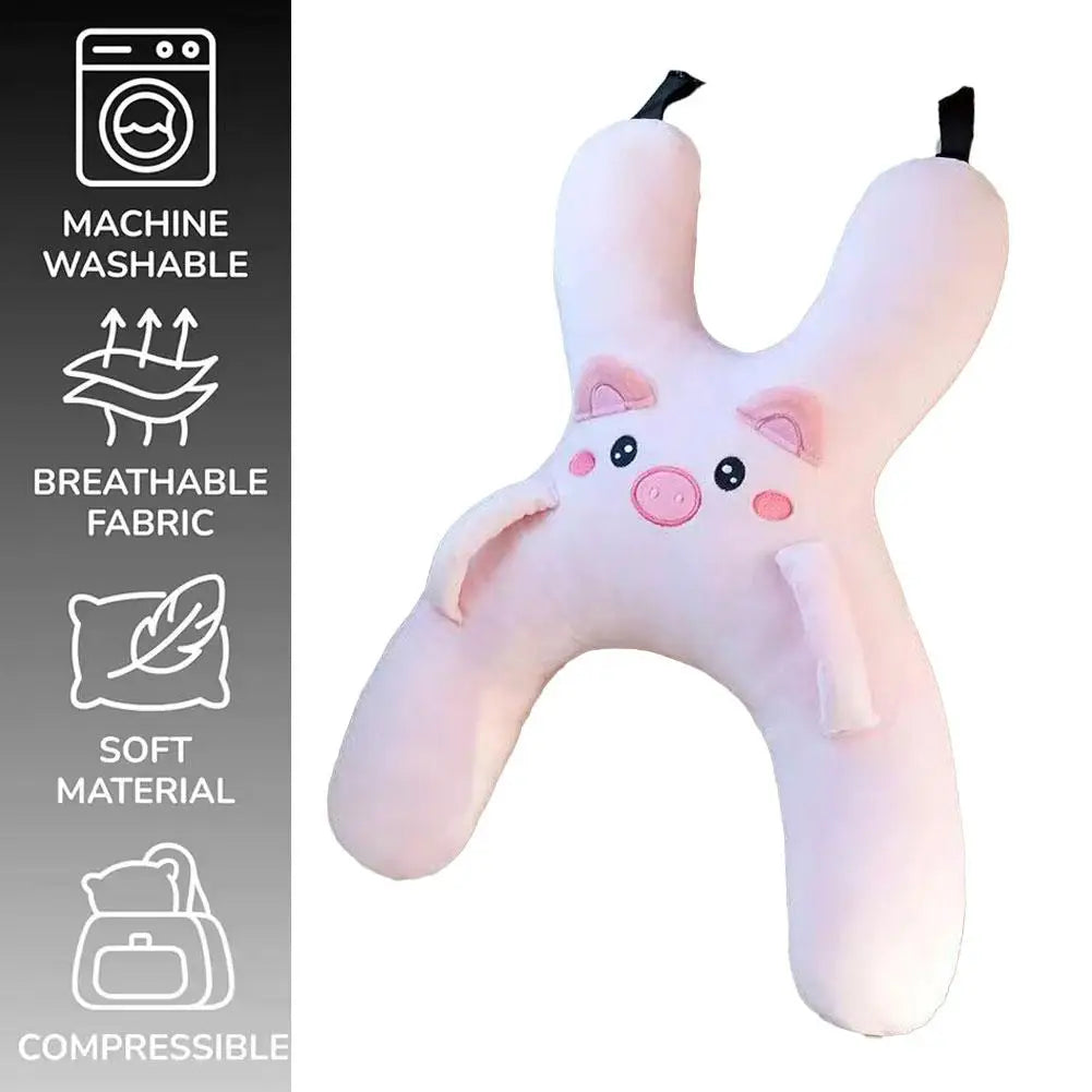 1Set Car Cute Cartoon Pillow Car Mounted Child Sleeping Pillow Car Removable Comfortable Breathable Headrest Lumbar Support