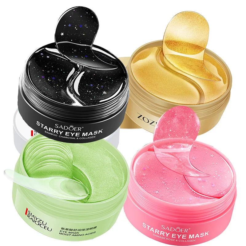 240pcs=120pairs Eye patches Hyaluron Acid & Gold & Seaweed & Cucumber Hydrating  Milk Moisturizing Crystal Collagen Gel Eye Mask