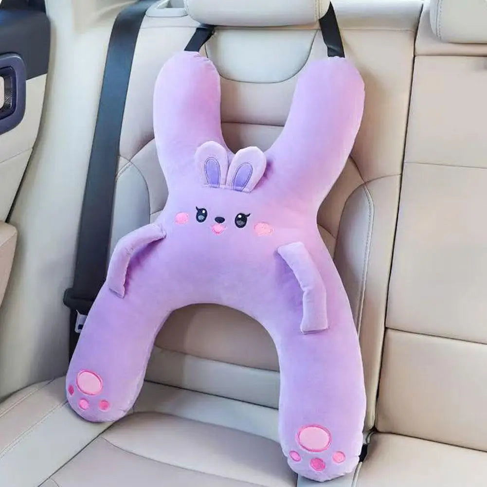 1Set Car Cute Cartoon Pillow Car Mounted Child Sleeping Pillow Car Removable Comfortable Breathable Headrest Lumbar Support