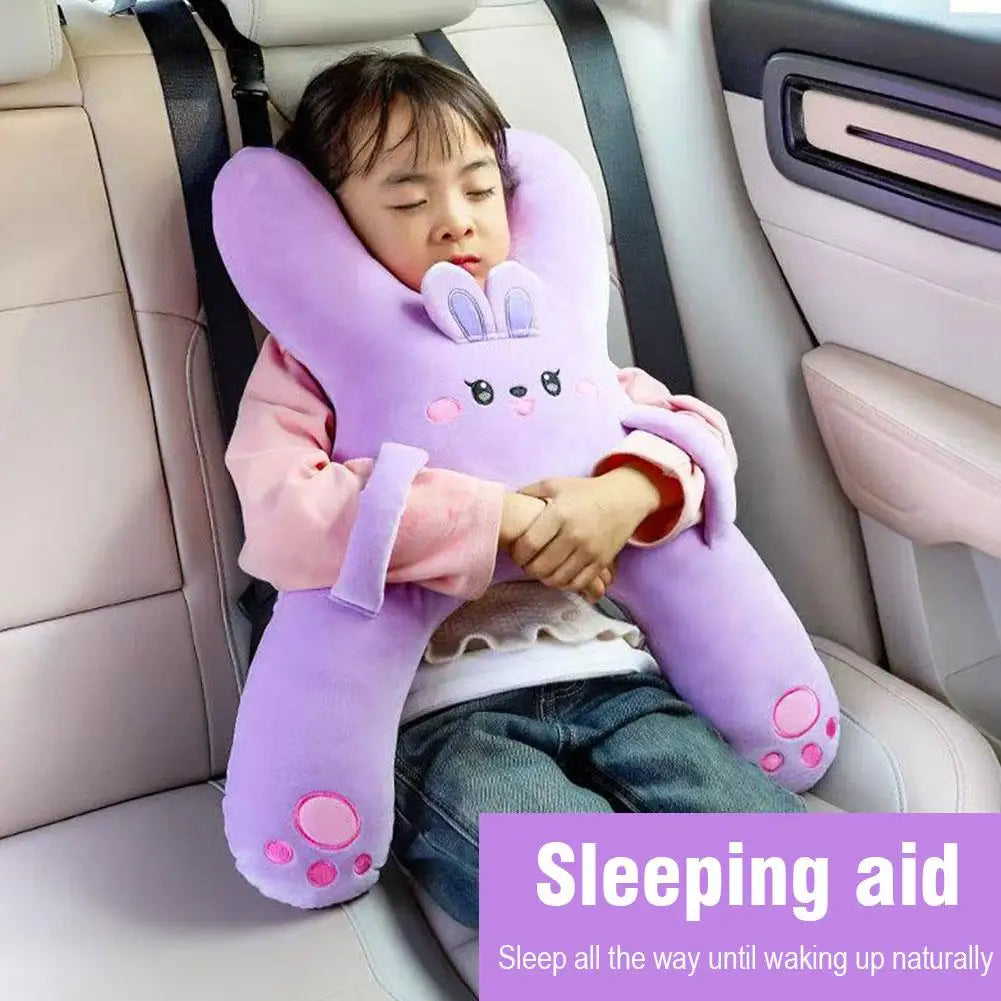 1Set Car Cute Cartoon Pillow Car Mounted Child Sleeping Pillow Car Removable Comfortable Breathable Headrest Lumbar Support