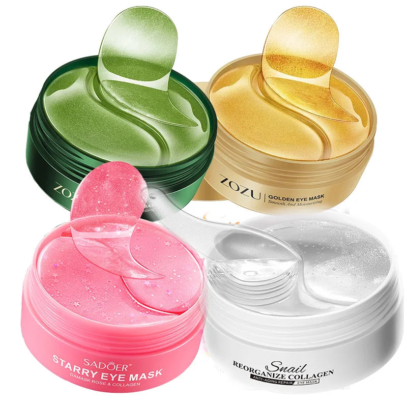 240pcs=120pairs Eye patches Hyaluron Acid & Gold & Seaweed & Cucumber Hydrating  Milk Moisturizing Crystal Collagen Gel Eye Mask