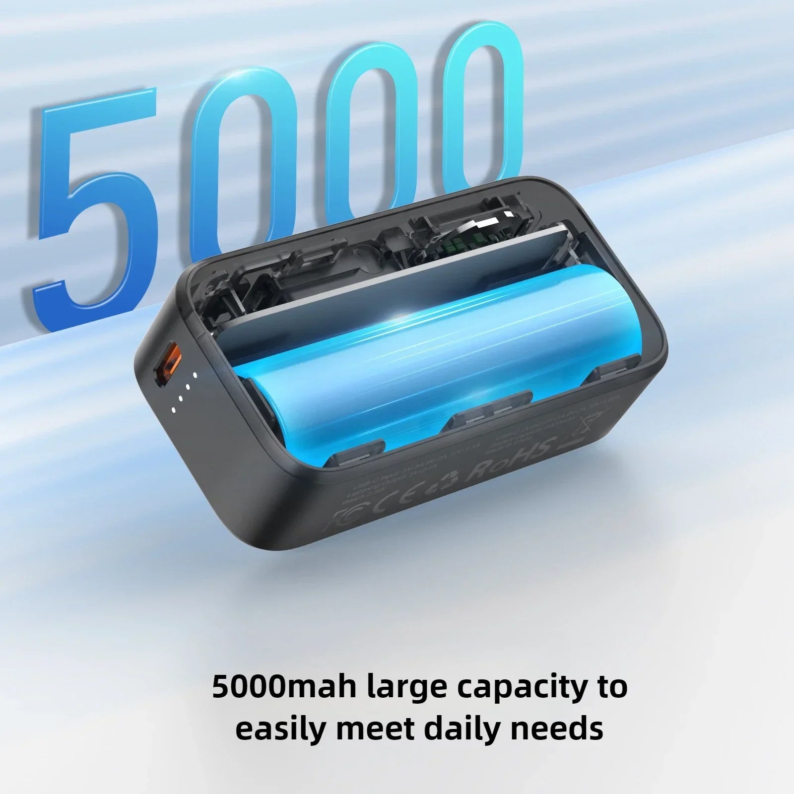 5000mAh Mini Magnetic Power Bank with Bracket Digital Display Portable External Battery for Iphone Xiaomi Watch Earphone Phone