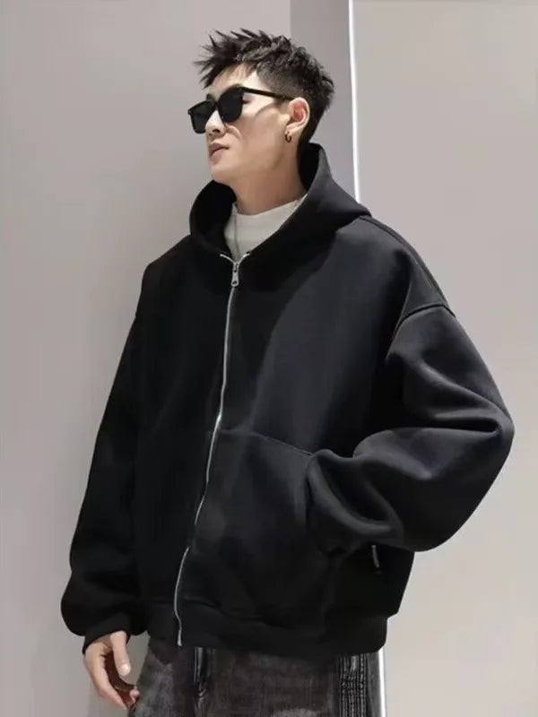 Autumn winter American high street fashion three-dimensional backpack men clothing Y2K trend hoodie oversized casual sportswear