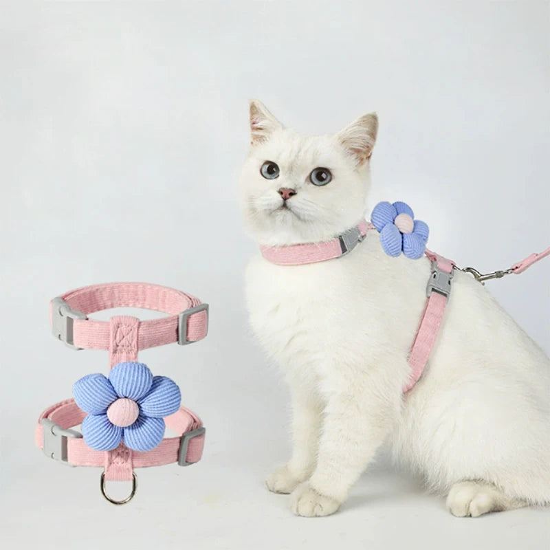Cat cartoon cross shaped shoulder strap with adjustable size and traction rope for outdoor use suitable for cat traction