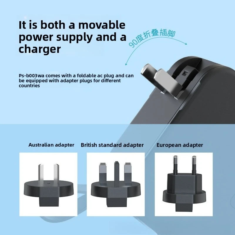 2025 New 10000Mah Multifunctional Magnetic Wireless Power Bank 22.5W Fast Charging AC Wall Plug-in 5-in-1 Mobile Power Supply