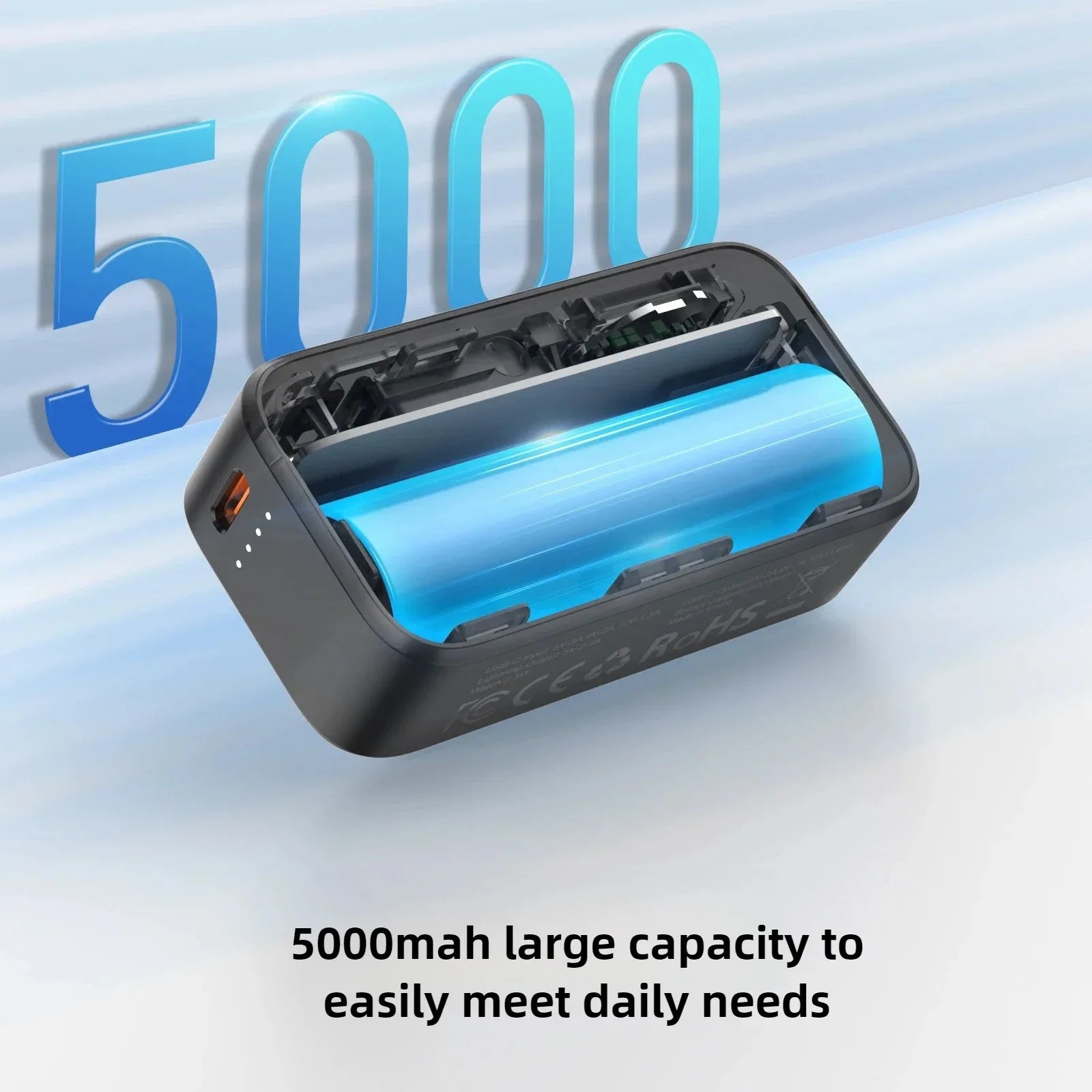 5000mAh Mini Magnetic Power Bank with Bracket Digital Display Portable External Battery for Iphone Xiaomi Watch Earphone Phone