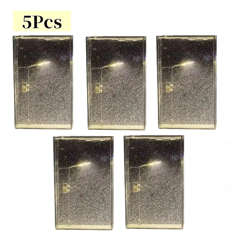 2025 Christmas Crafts Snowy Night Lamp Decor Arts And Crafts Night Street Lamps for Girls Snow Scene Night Light Desk Light