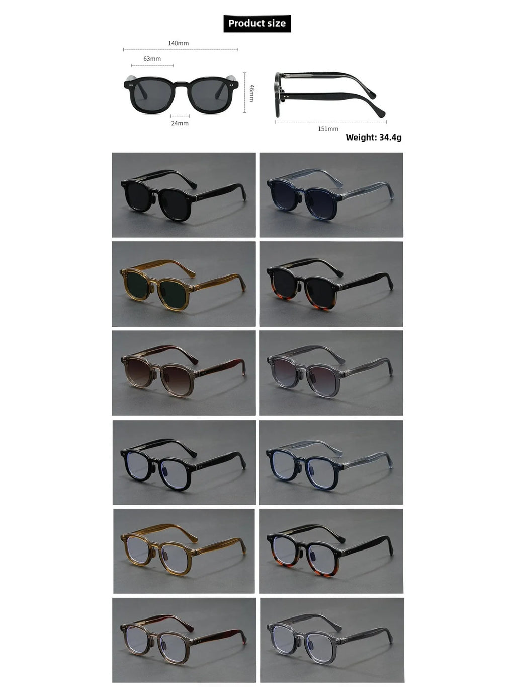 2025 New Japanese Acetate Glasses Frame Handmade Oval Retro Glasses for Men's Designer Brand Fashion Glasses