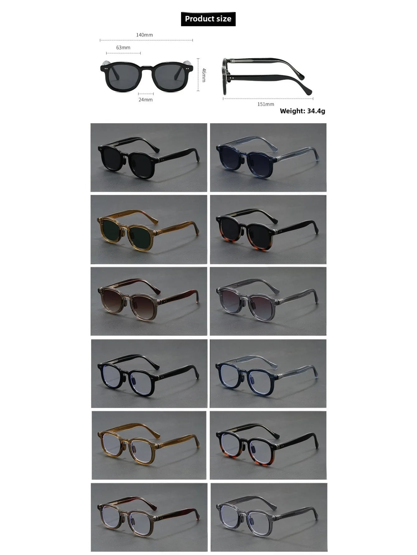 2025 New Japanese Acetate Glasses Frame Handmade Oval Retro Glasses for Men's Designer Brand Fashion Glasses