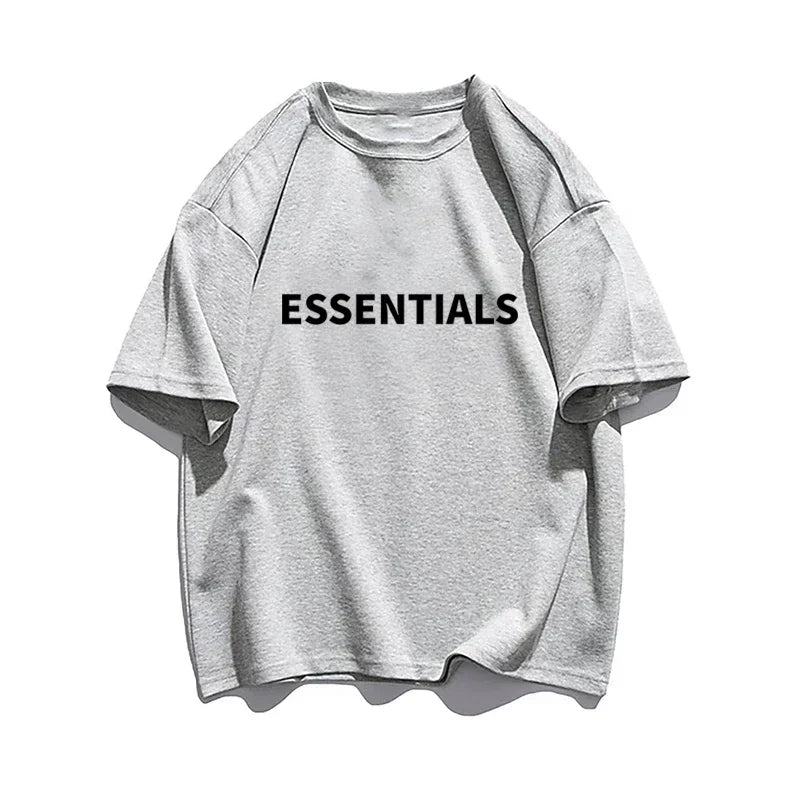 2025 100% Cotton Casual Oversized Men's T-shirt Streetwear Monogram Print Line Designer T-shirt Harajuku Short Sleeve Top