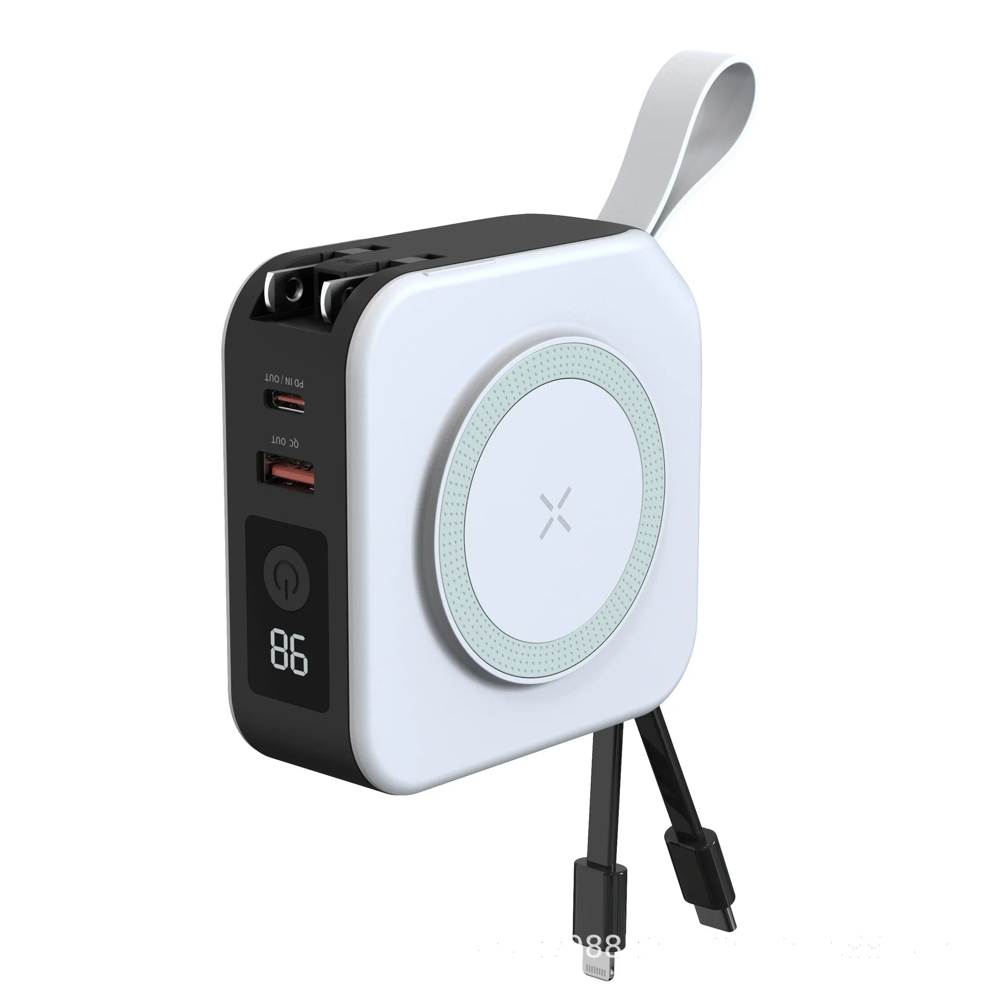 2025 New 10000Mah Multifunctional Magnetic Wireless Power Bank 22.5W Fast Charging AC Wall Plug-in 5-in-1 Mobile Power Supply