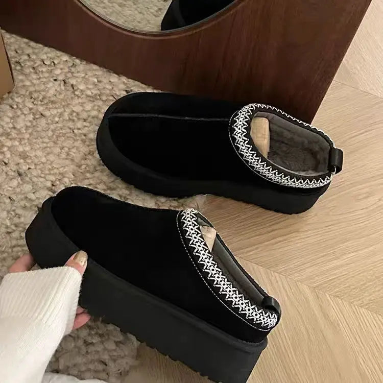 2026 Woman Designer Ankle Shoes Girl Flat Loafer Man Winter Fur Lady Snow Boots Luxury Brand Slipper Original Mini Tasman Black