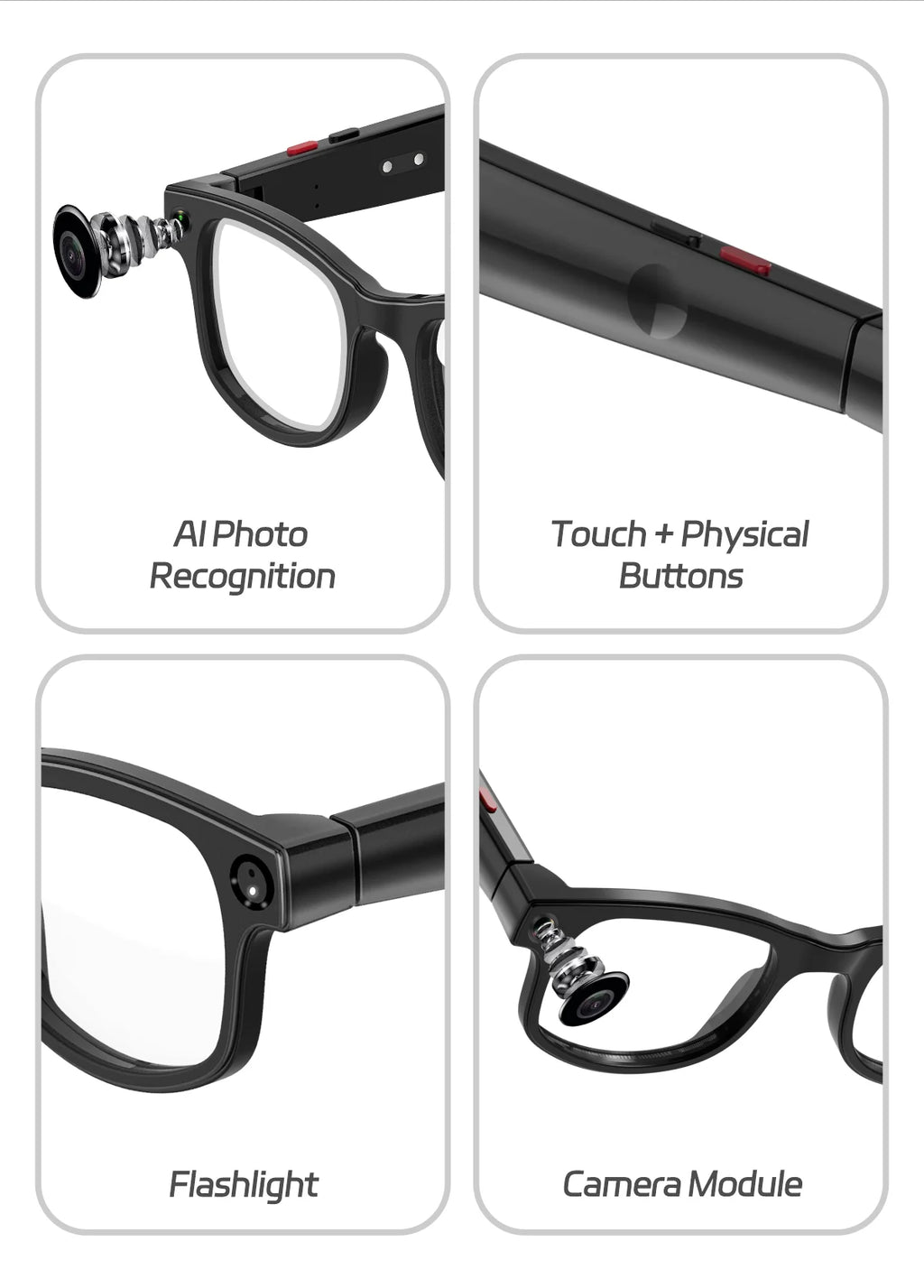 500W AI Smart Camera Sunglasses 3in1 lens ChatGPT Translation Voice Control WiFi Bluetooth HD1080P Shooting Intelligent Glasses