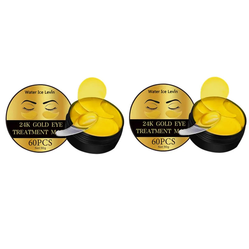 60 Golden Eye Moisturizing Lower Eye Patches for Adults, Rich in Collagen and Acidity, Alcohol-Free, Suitable for All Skin Types, to Achieve Obvious Firming Area