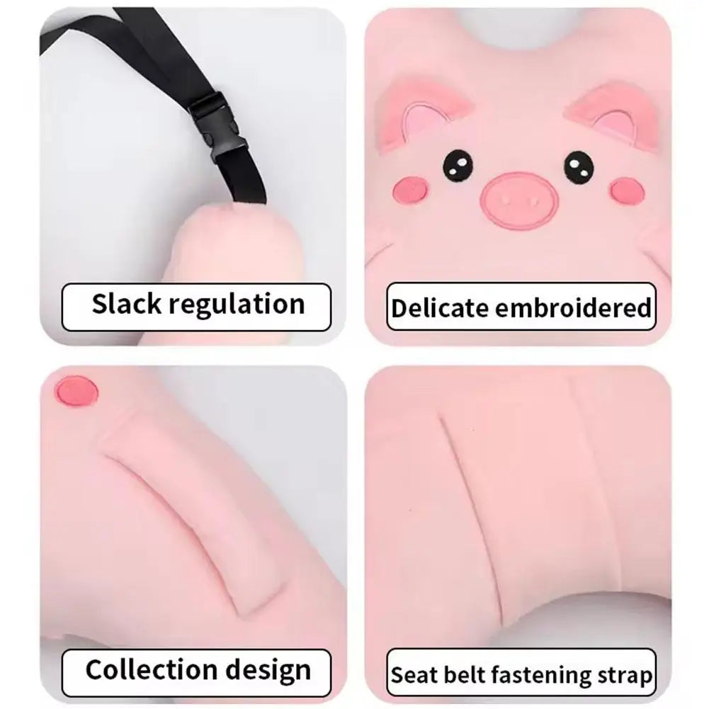 1Set Car Cute Cartoon Pillow Car Mounted Child Sleeping Pillow Car Removable Comfortable Breathable Headrest Lumbar Support