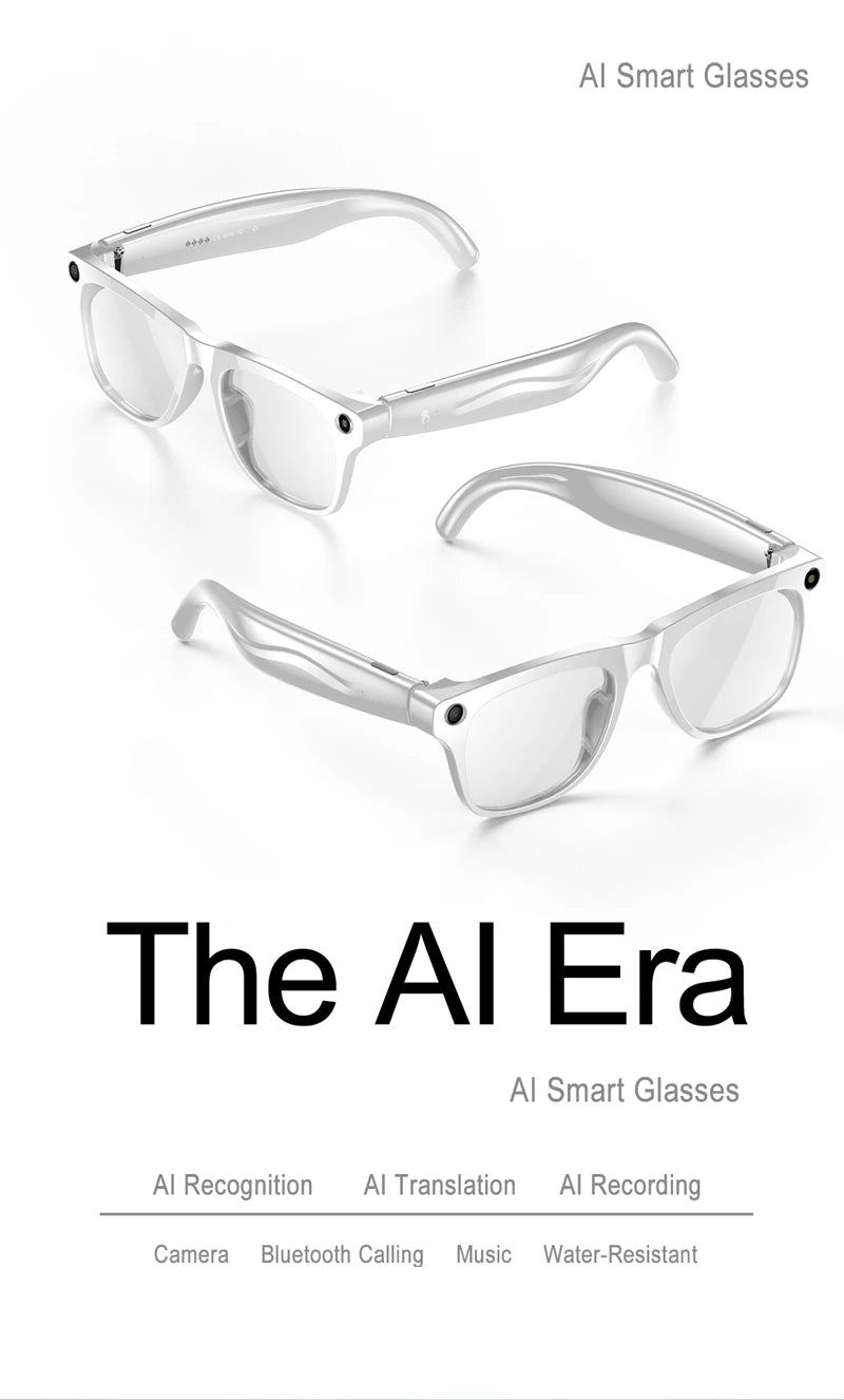 2026 4K HD Color Changing AI Smart Glasses Chat GPT 100MP Camera Bluetooth Call Voice Assistant  Control Smart Glasses 2026 New