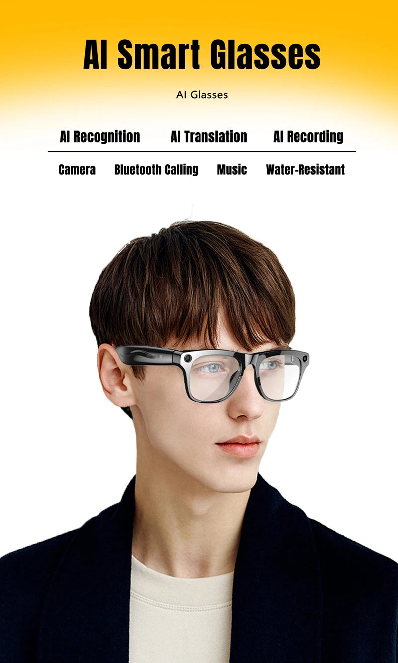 2026 4K HD Color Changing AI Smart Glasses Chat GPT 100MP Camera Bluetooth Call Voice Assistant  Control Smart Glasses 2026 New