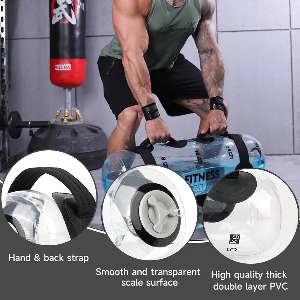 1PCS Water Weights Aqua Bag, Workout Sandbag Alternative Strength Training Sand Bag Portable – Balance Training for Home Gym
