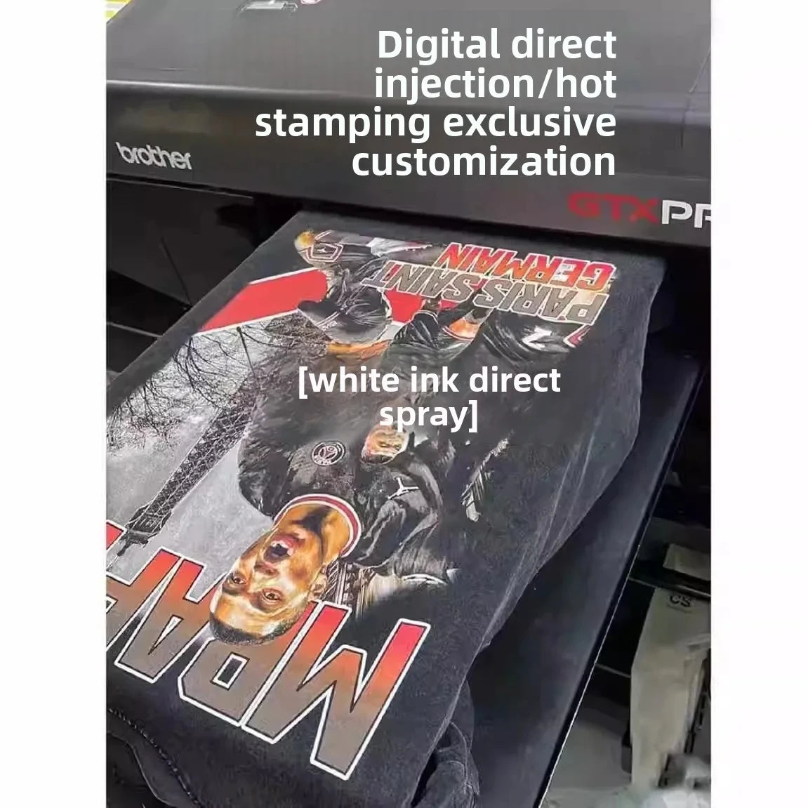 Custom Design DTG Printing Mens Oversized T-Shirt 300GSM Heavyweight Cotton Retro Washed Cotton Tee Hip Hop Style Streetwear