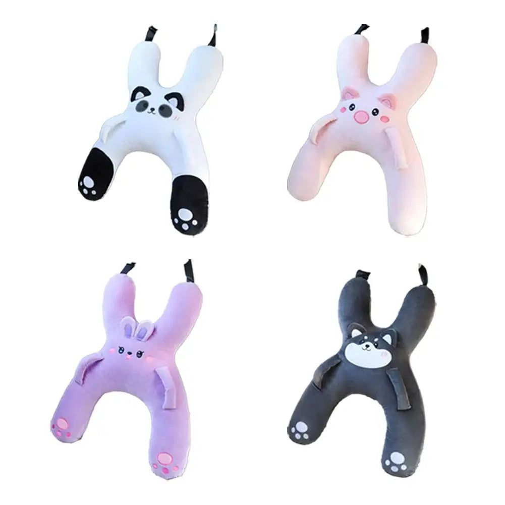 1Set Car Cute Cartoon Pillow Car Mounted Child Sleeping Pillow Car Removable Comfortable Breathable Headrest Lumbar Support