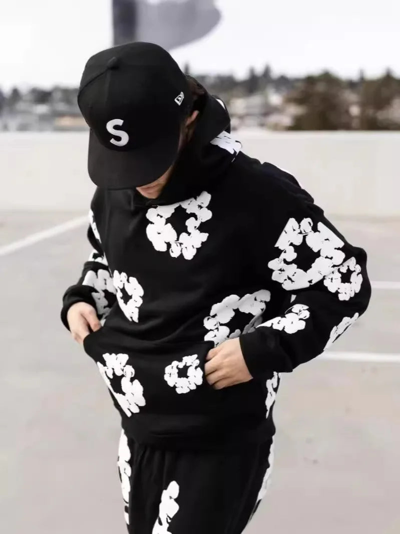 DENIM TEARS brand hot selling new fashionable foam cotton printed hoodie, European and American fashionable men's sports suit