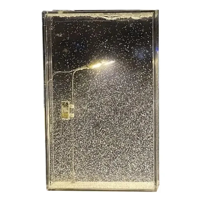 2025 Christmas Crafts Snowy Night Lamp Decor Arts And Crafts Night Street Lamps for Girls Snow Scene Night Light Desk Light