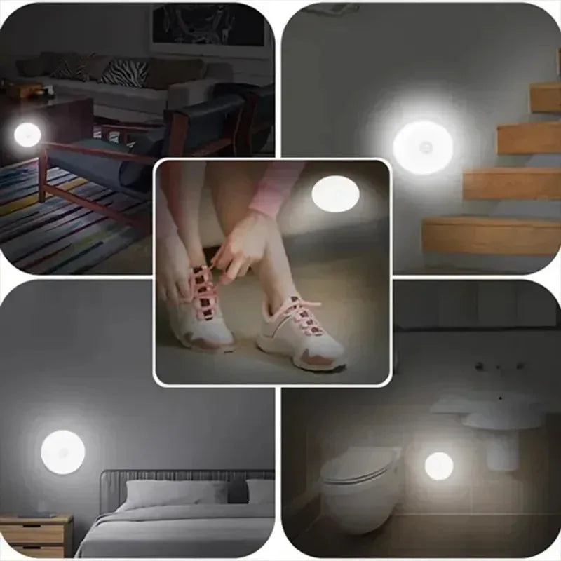 3PCS LED Motion Sensor Light Night Light USB Rechargeable Night Lamp for Kitchen Cabinet Wardrobe Lamp Staircase Closet Light