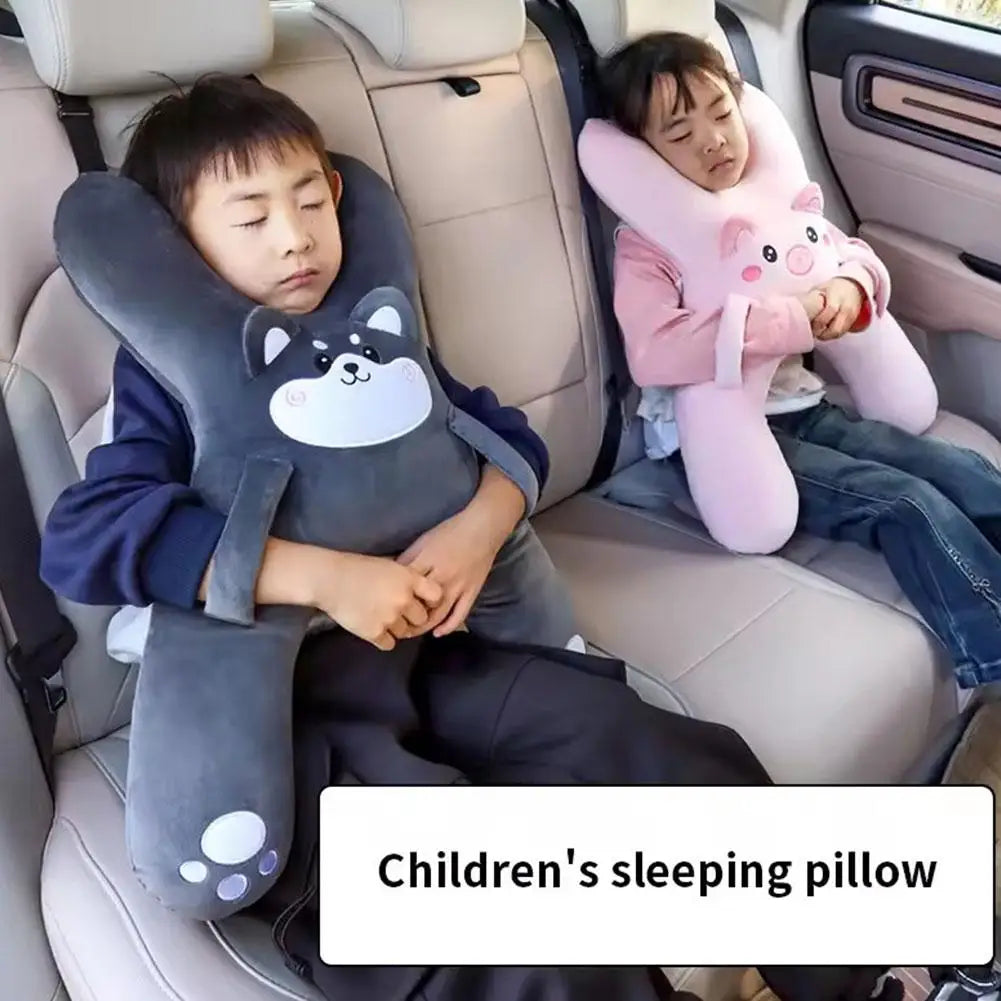 1Set Car Cute Cartoon Pillow Car Mounted Child Sleeping Pillow Car Removable Comfortable Breathable Headrest Lumbar Support