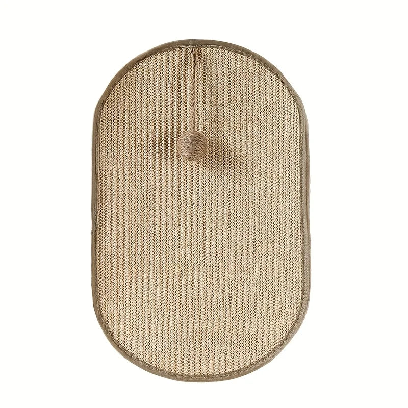 3-in-1 Sisal Cat Station: Washable Scratching Pad + Hanging Ball Toy & Self-Adhesive Wall Panel
