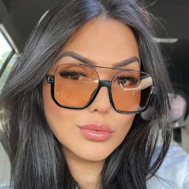 Classic Square Designer Sunglasses Women Men Big Frame Mirror Sun Glasses Female Male Outdoor Trendy Brand Oculos De Sol