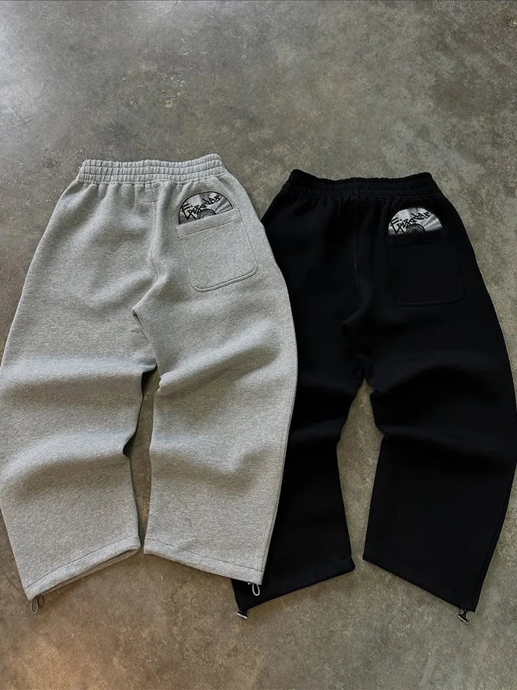 2025 Trendy High Street Retro Casual Streetwear Men's Sports Suit Y2K Harajuku Embroidered Hoodie men Hip-hop Loose Sweatpants