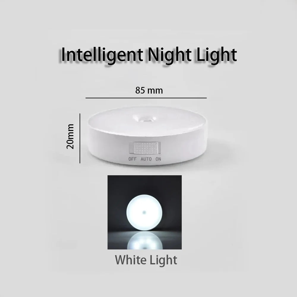 4pcs Motion Sensor LED Night Light USB Rechargeable Night Lamp For Kitchen Cabinet Wardrobe Lamp Staircase Wireless Closet Light