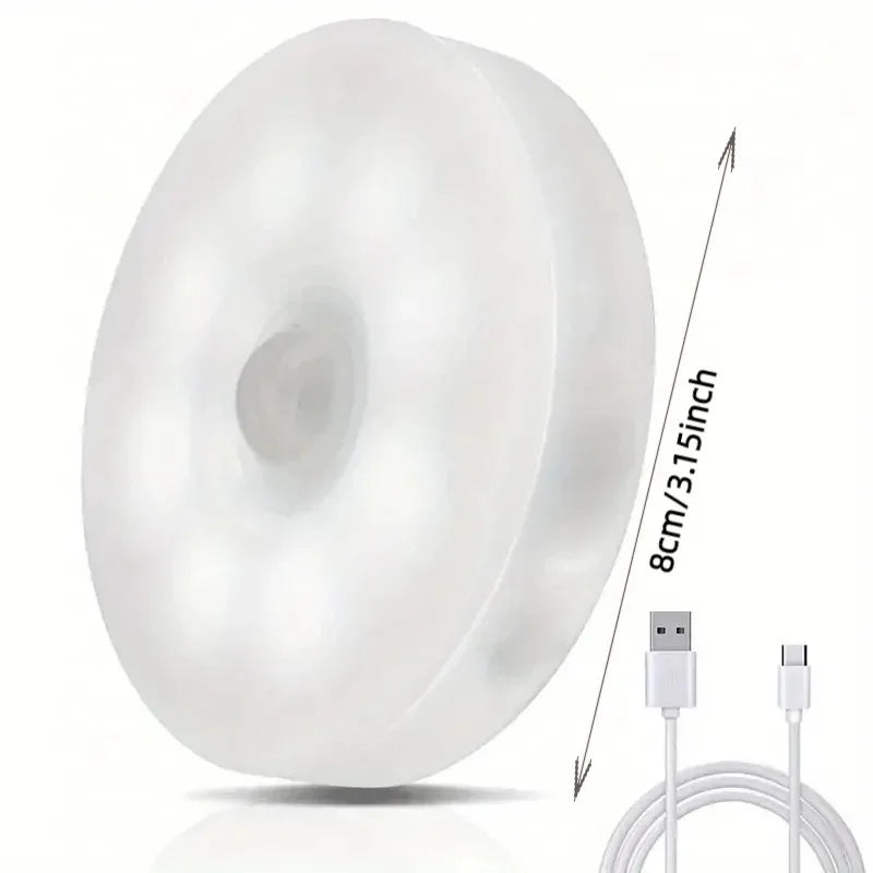 3PCS LED Motion Sensor Light Night Light USB Rechargeable Night Lamp for Kitchen Cabinet Wardrobe Lamp Staircase Closet Light