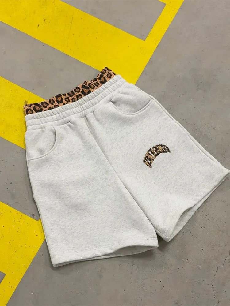 2025 new Y2K trendy high-quality cross-border leopard Embroidered casual sports men's and women's hooded sweatshirt pants