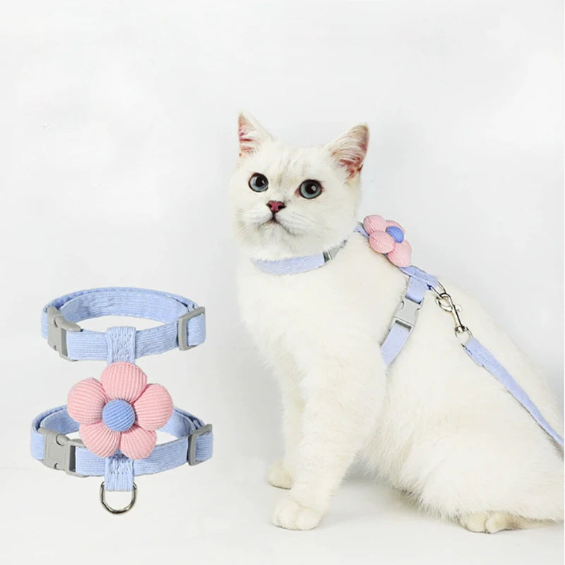 Cat cartoon cross shaped shoulder strap with adjustable size and traction rope for outdoor use suitable for cat traction