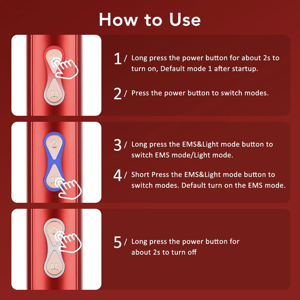 3 Modes Electric Massage Comb Portable Red Light Laser Comb for Hair Follicle Hair Follicles On The Head Essence Oil Applicator