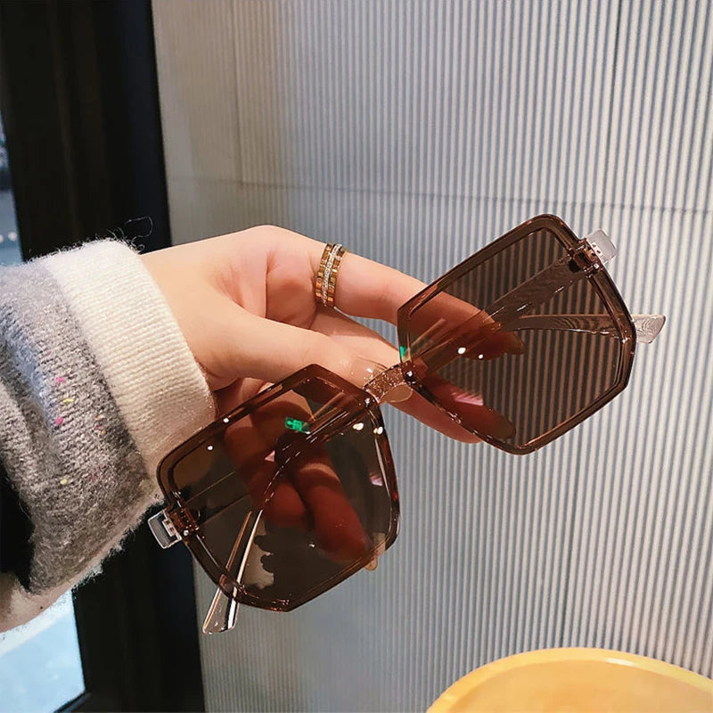 Big Frame Vintage Sunglasses Women Men Brand Square Sun Glasses Retro Eye Glasses Goggle for Male Female Polygon Sunglasses ﻿ ﻿