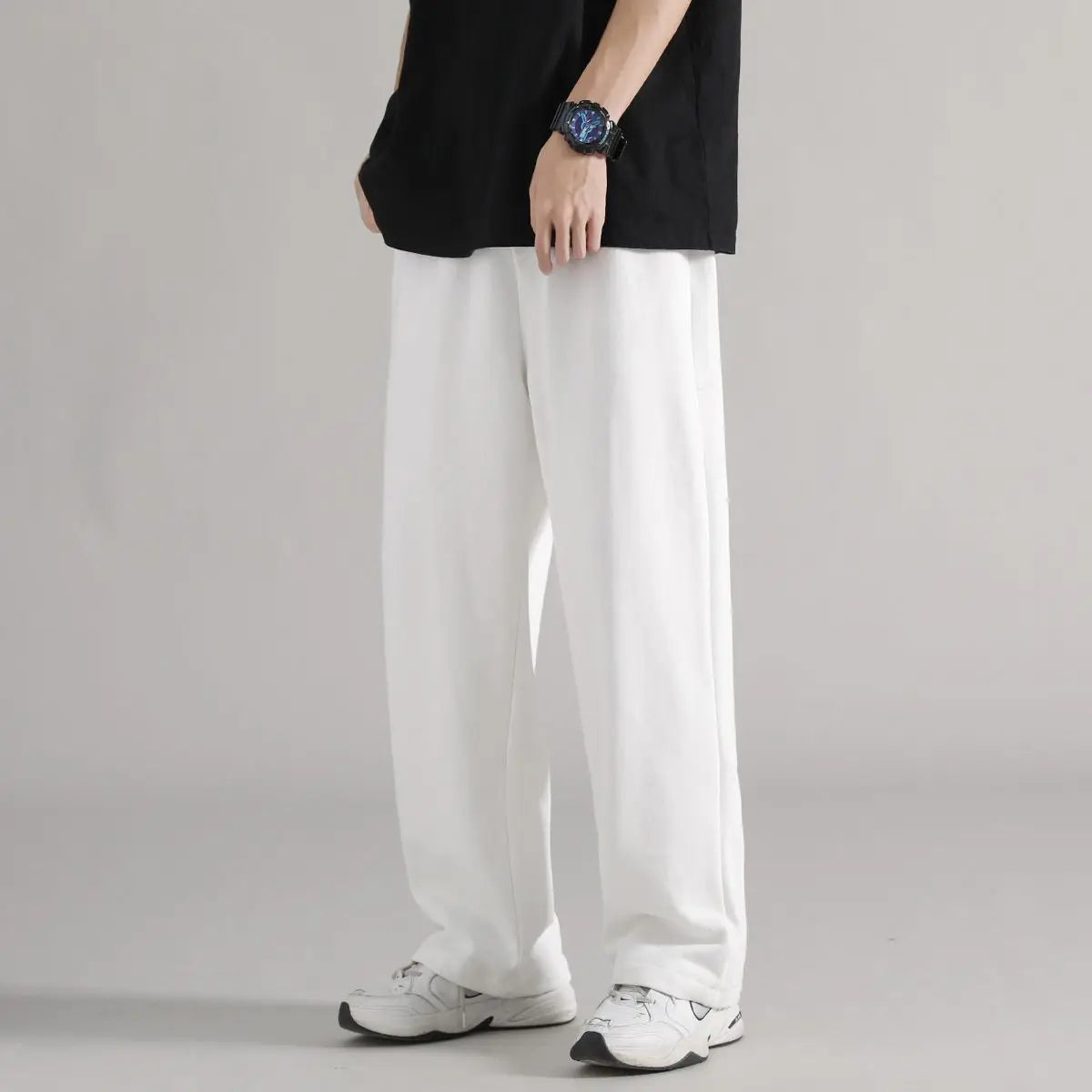 American Heavyweight Sports Sweatpants for Men in The Summer of 2025, New Straight-leg Casual Wide-leg Long Pants