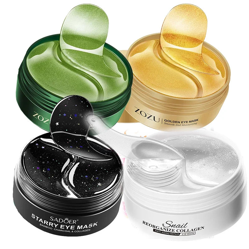 240pcs=120pairs Eye patches Hyaluron Acid & Gold & Seaweed & Cucumber Hydrating  Milk Moisturizing Crystal Collagen Gel Eye Mask