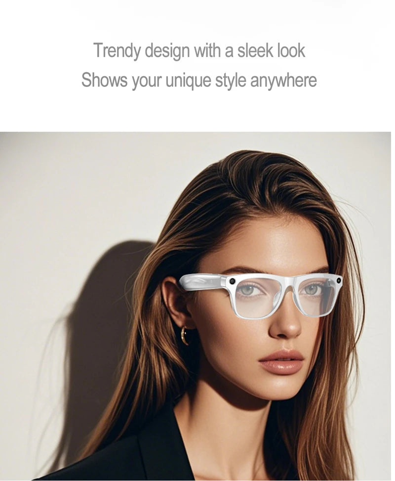 2026 4K HD Color Changing AI Smart Glasses Chat GPT 100MP Camera Bluetooth Call Voice Assistant  Control Smart Glasses 2026 New