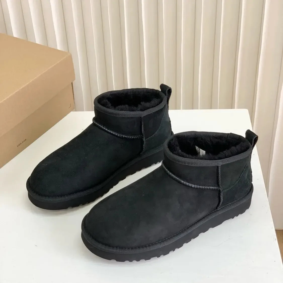 2026 Woman Designer Ankle Shoes Girl Flat Loafer Man Winter Fur Lady Snow Boots Luxury Brand Slipper Original Mini Tasman Black