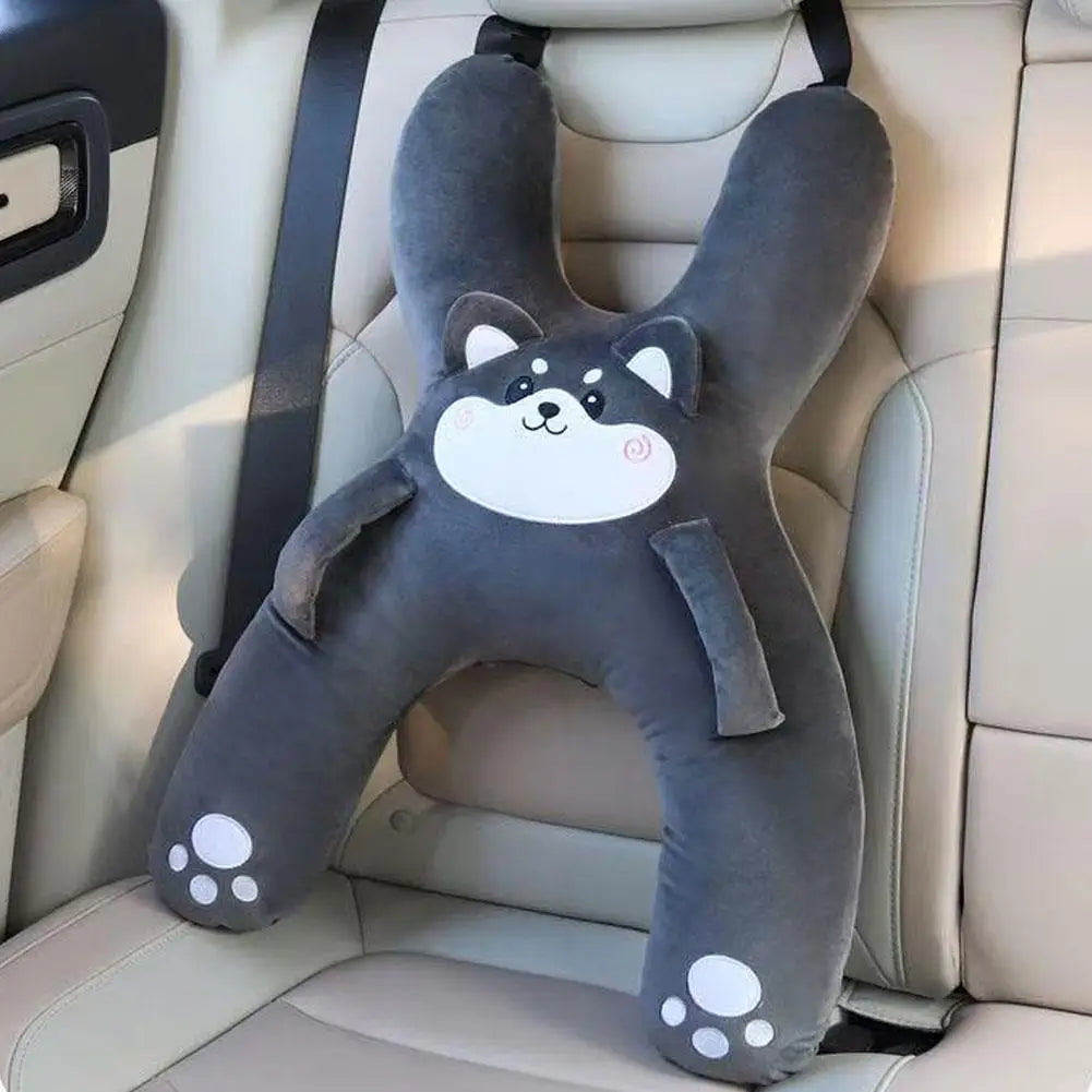 1Set Car Cute Cartoon Pillow Car Mounted Child Sleeping Pillow Car Removable Comfortable Breathable Headrest Lumbar Support
