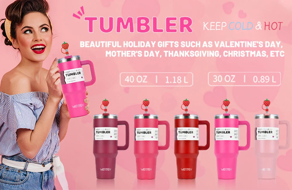 30oz/40OZ Stainless Steel Tumbler Large Capacity Thermal Bottle Double Vacuum Flasks Keep Cold Thermos Cup DIY Gift Mug