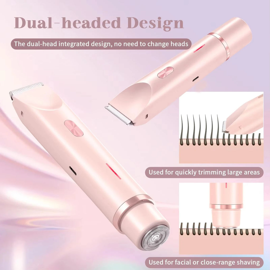 2025 Waterproof Rechargeable Electric Shaver Mini Women Bikini Trimmer Body Hair Remover Mini Double Headed Electric Epilator