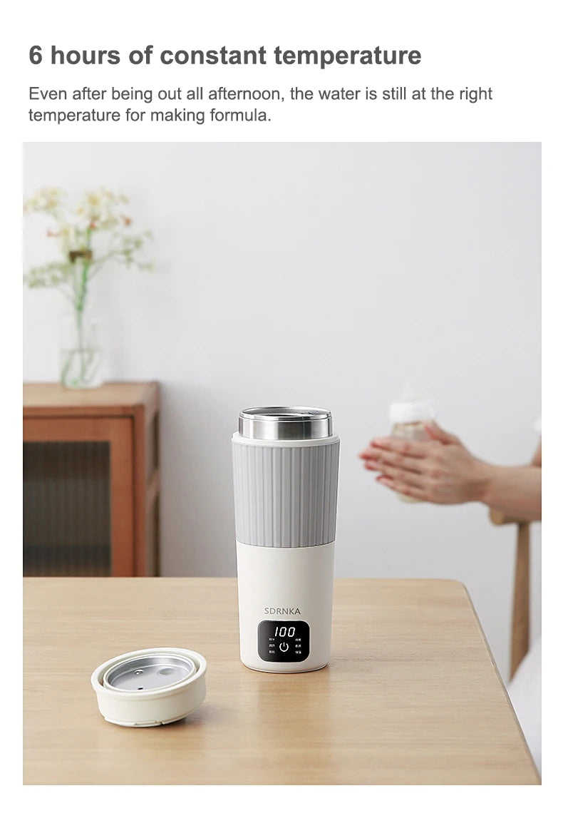 650ml Portable Electric Kettle Travel Boil Water Cup Thermo Pot Smart Teapot Temperature Adjustment Kettle With LED Display