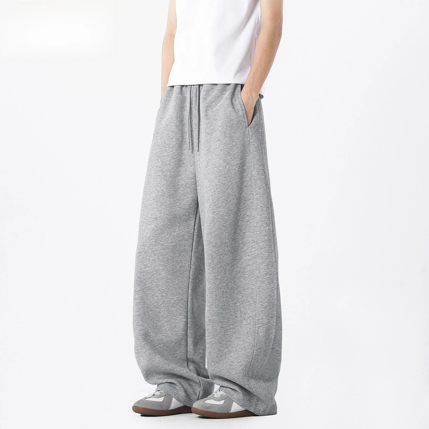 American Heavyweight Sports Sweatpants for Men in The Summer of 2025, New Straight-leg Casual Wide-leg Long Pants