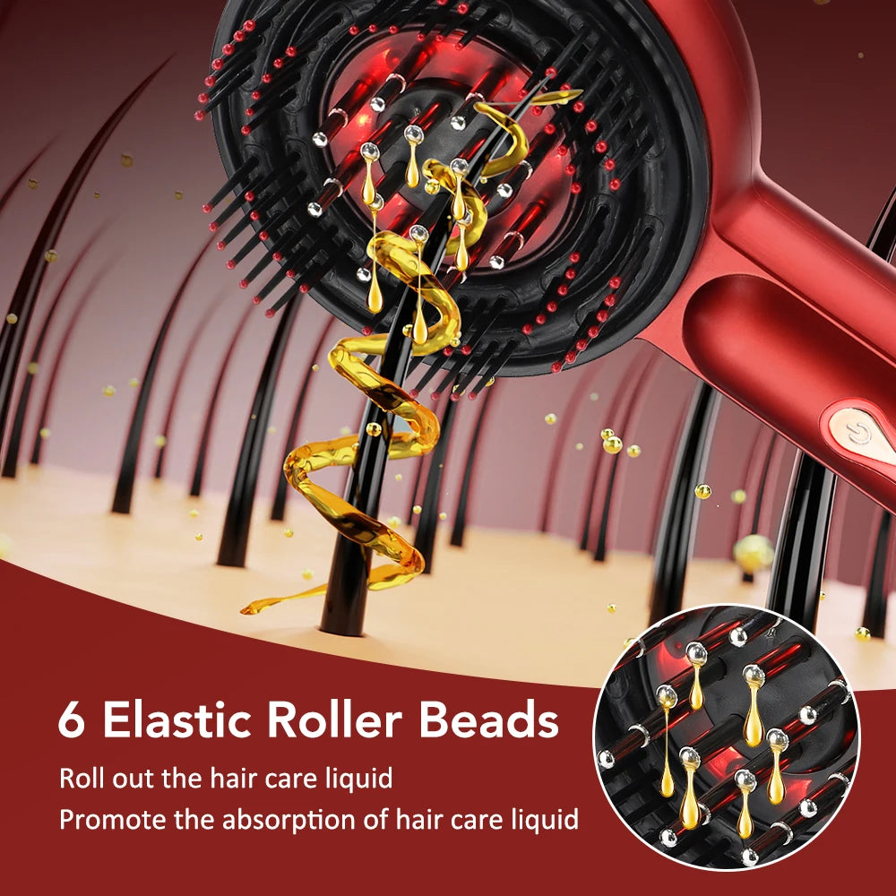 3 Modes Electric Massage Comb Portable Red Light Laser Comb for Hair Follicle Hair Follicles On The Head Essence Oil Applicator